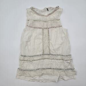Anthropologie Cream Crochet Tank Top